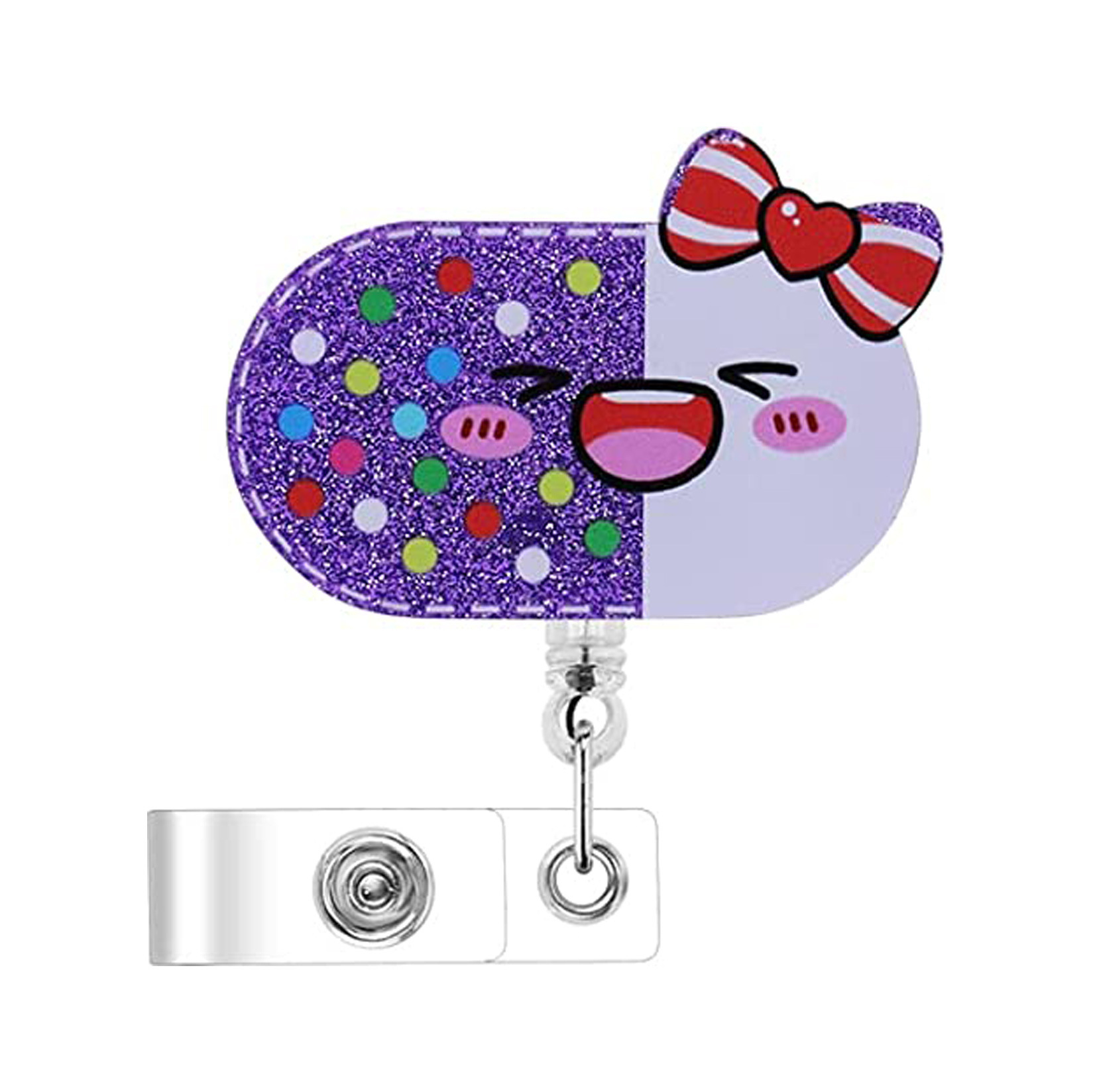 Can buckle Stationery Type Acrylic Plastic Medical Pattern Can Retractable Buckle