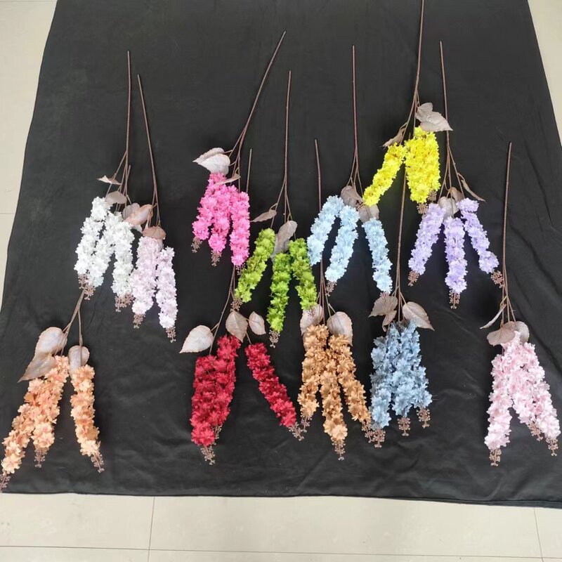 3 fork hyacinth delphinium high branch violet wedding simulation flower arrangement wedding hall flower row ceiling decorative flower 3 fork hyacinth delphinium high branch violet wedding simulation flower arrangement wedding hall flower row ceiling decorative flower