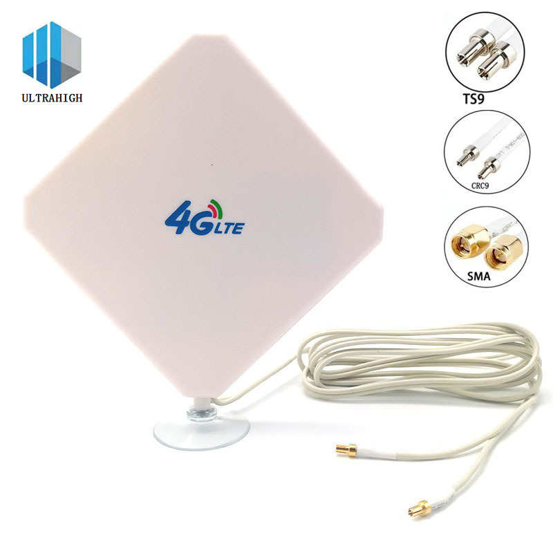 匹配华为路由器4G平板天线室外防水35dbi高增益双接口LTE天线