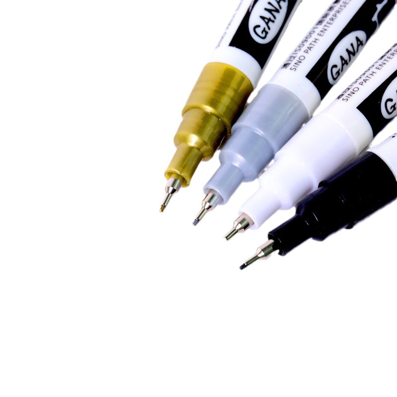 Guangna actualizado SP150 pluma de pintura ultrafina 0,7 plumilla marcador alcohólico de secado rápido impermeable oro y plata blanco y negro