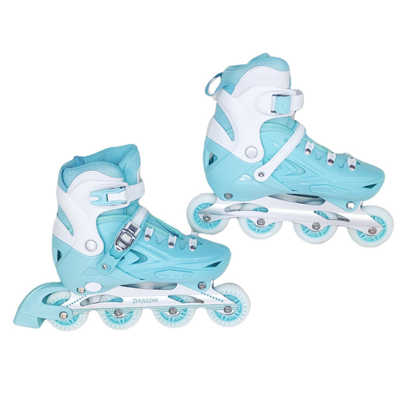 Roller Skates, Single Flash Pu Wheels, Aluminum Alloy Brackets, Pvc Wheels, Wear-Resistant, Adjustable Size for Kidsren and Adults