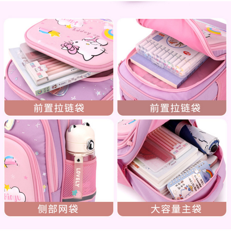 Mochila escolar con ruedas para niños de primaria con seis ruedas que pueden subir escaleras, mochila impermeable de gran capacidad y que reduce la carga para niñas de 1.º a 3.er grado