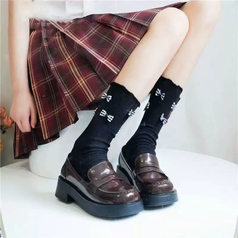 基础款日系复古jk方头厚底英伦风小皮鞋女学生制服鞋秋冬新款