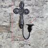 Cross -border trade supply iron cross -style candlestick Candlestick Israeli Easter Church Church Wall Hanging Candid Candle Lighting Device