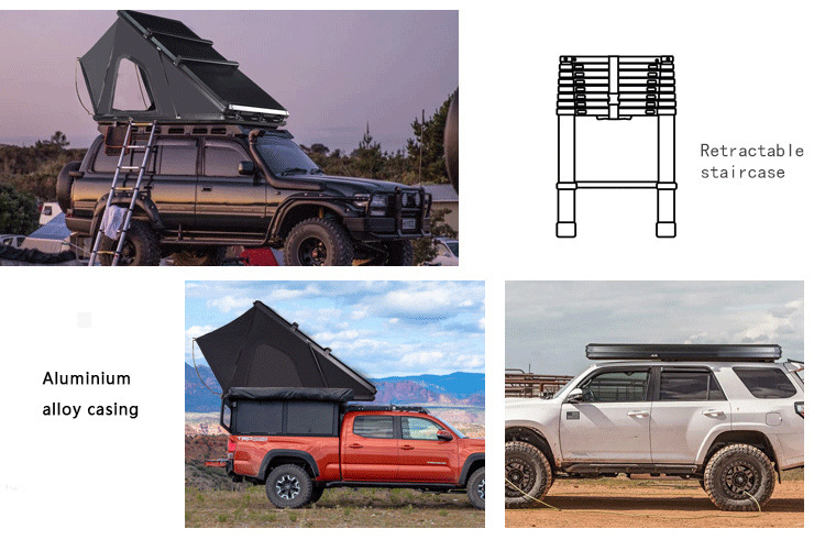 Cross-Border Hot-Selling Car Roof Tent, Aluminum Alloy, Fully Automatic Hard-Shell Sunshade, Outdoor Folding Camping Car Tent