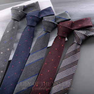 New Color Polyester Cotton Tie Trendy Men's Business Dress Retro British Dress Shirt Work Wedding Hand Tie