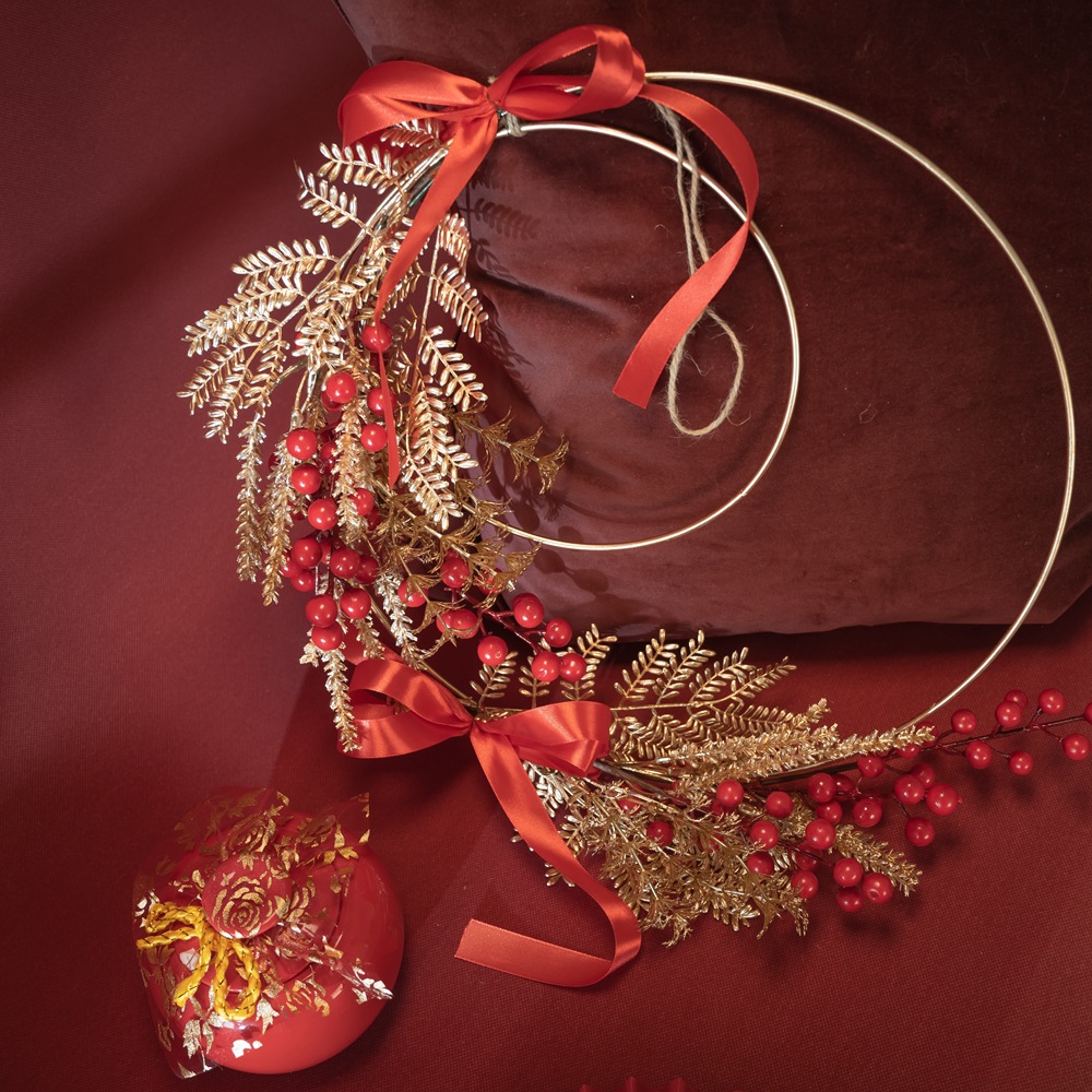 New Year Holly Red Berries Manufacturer INS Style Artificial Flowers Home Decor Cross-border Wedding Wholesale Fake Flowers CF01056