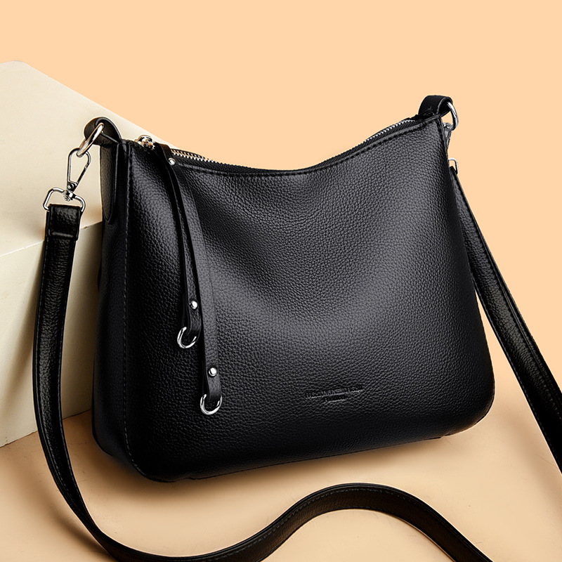 2025 New Simple Soft Leather High-Quality Women's Shoulder Bag, Large Capacity, Versatile And Stylish Commuting_voghion.com