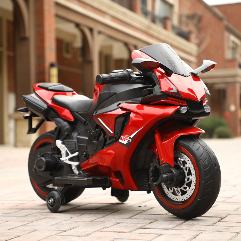 Motocicleta eléctrica para niños de 3 - 7 - 10 años de edad, ruedas grandes y brillantes, nueva motocicleta recargable de dos ruedas para bebés