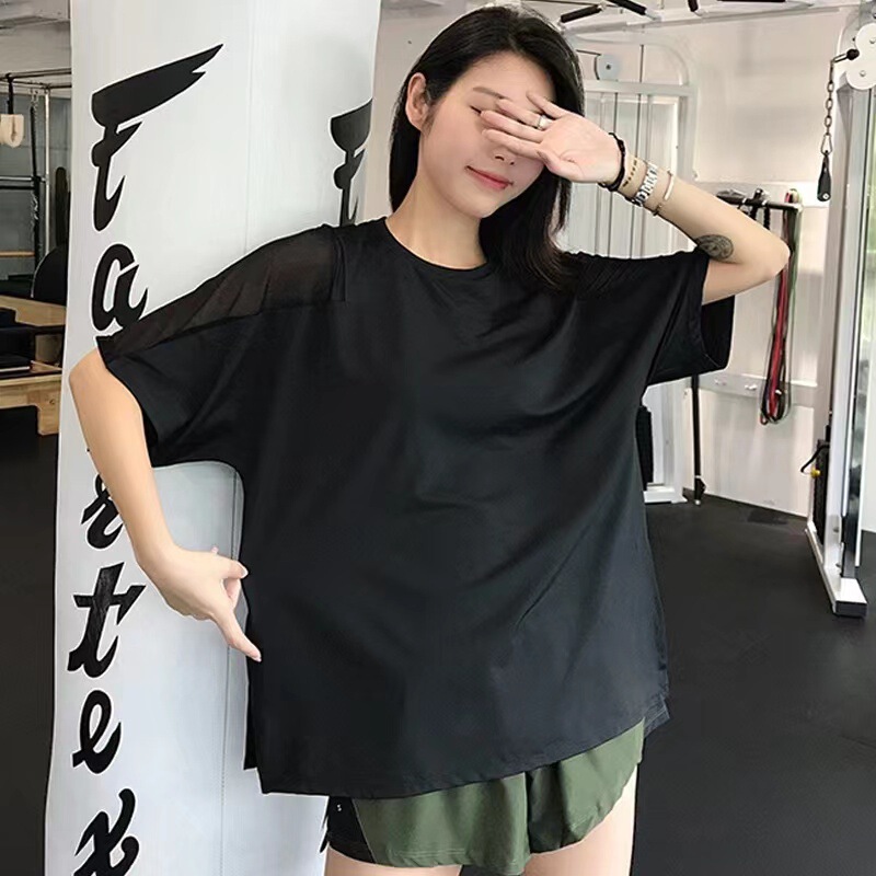 Yoga Clothing Short-sleeved plus size Sports Top Women's Loose chubby girl Blouse Quick-drying T-shirt Summer Thin Running Fitness Clothes