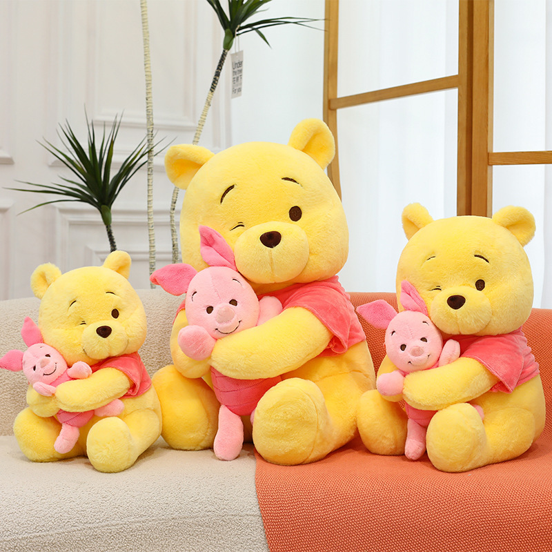 Cross-Border Cartoon Hug Piglet Winnie the Pooh Plush Toy Cute Puff Bear Doll Doll Rag Doll Pillow