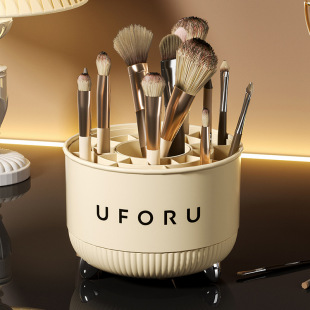 Rotating makeup brush storage cylinder dressing table eyebrow pencil lipstick storage box office desk pen holder storage rack