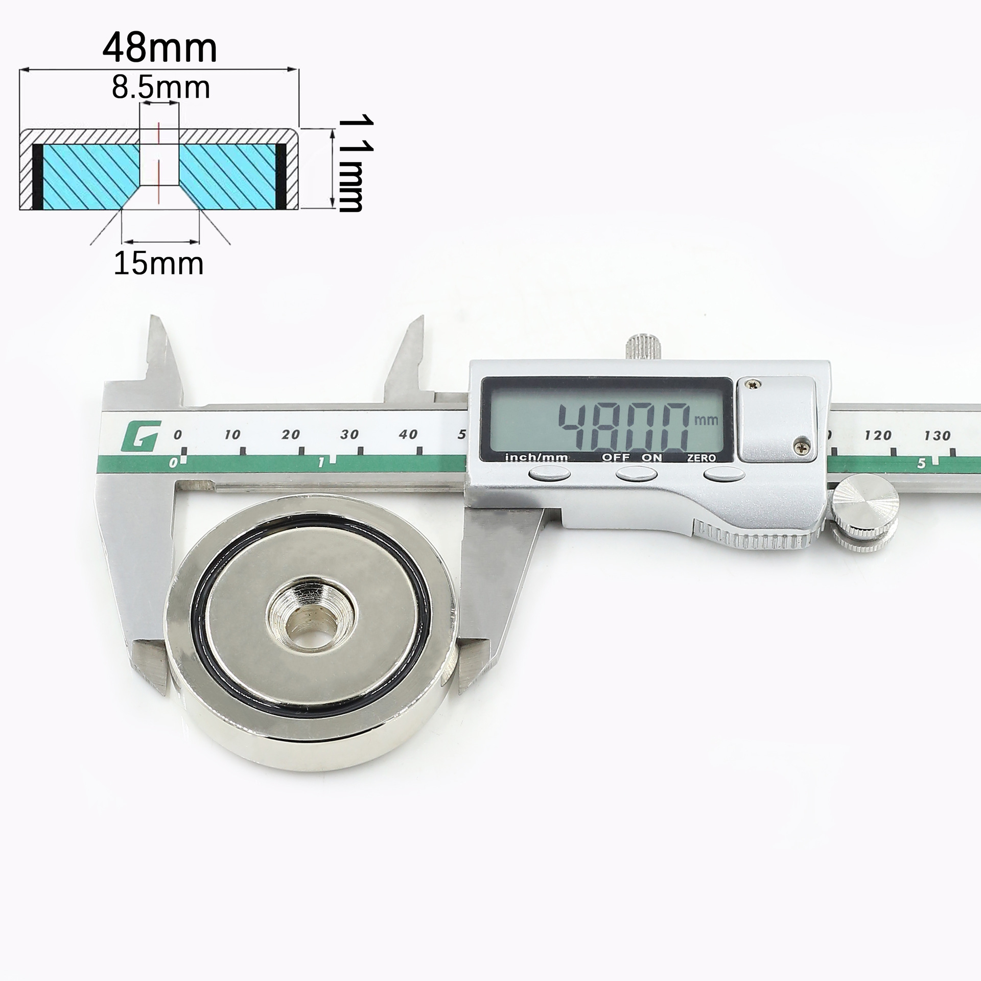 Imán de salvamento fuerte de anillo redondo, fijo en aguas profundas, para artefactos magnéticos o pesca