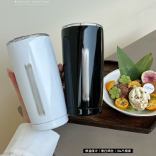 星爸爸阳光心情黑白咖啡饮料杯304不锈钢车载保温杯500ml