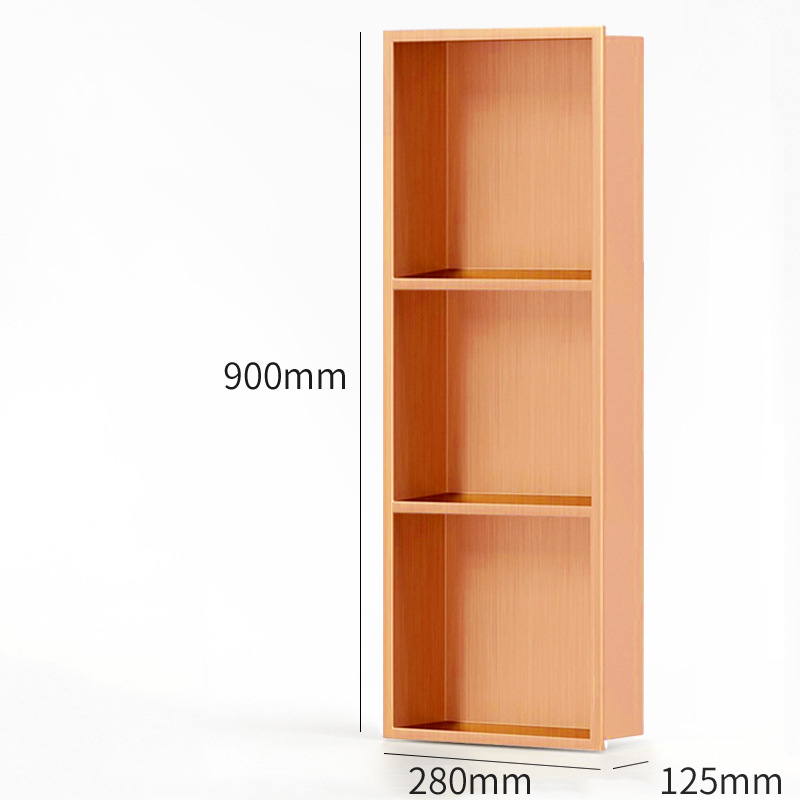 Acero inoxidable nicho incrustado ducha doble partición baño metal nicho Internet celebridad acabado baño estante