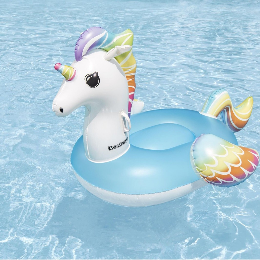 Bestway41114 unicornio montaje de agua inflable unicornio adulto natación engrosada cama flotante