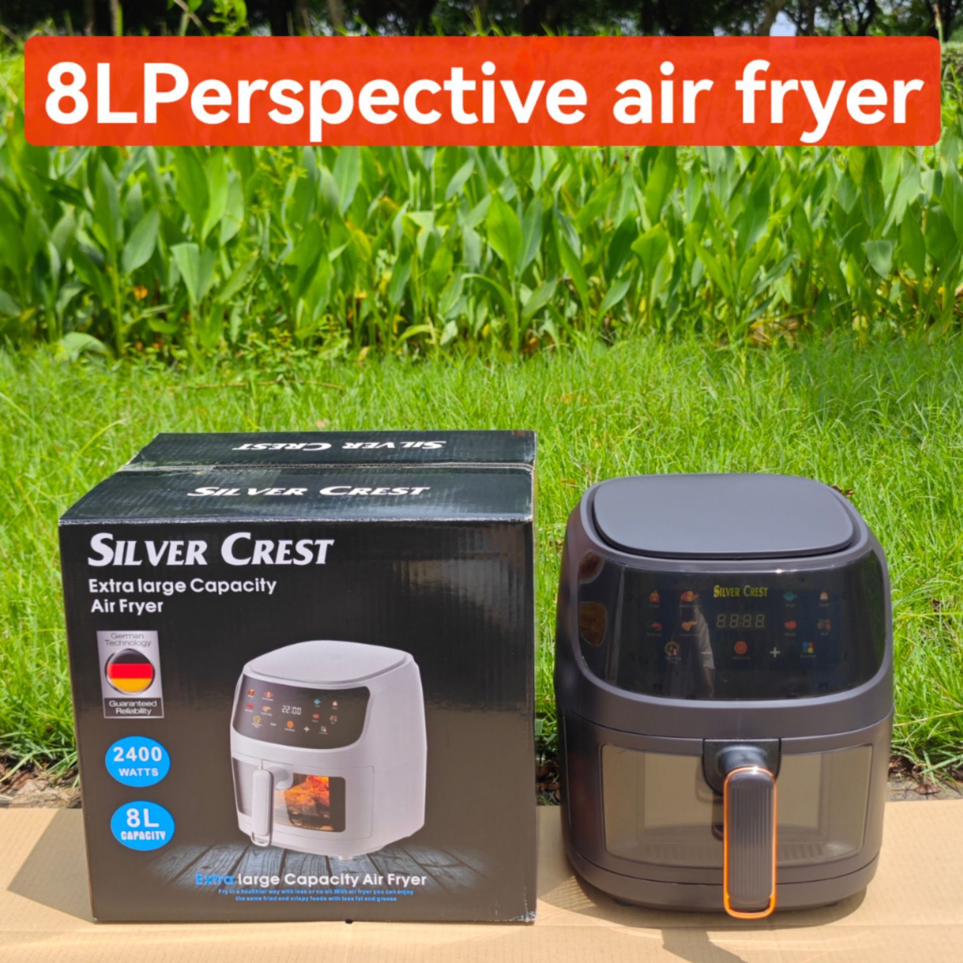 8L freidora visual inteligente de gran capacidad para el hogar multifuncional de acero inoxidable parrilla eléctrica freidora de aire fábrica transfronteriza al por mayor