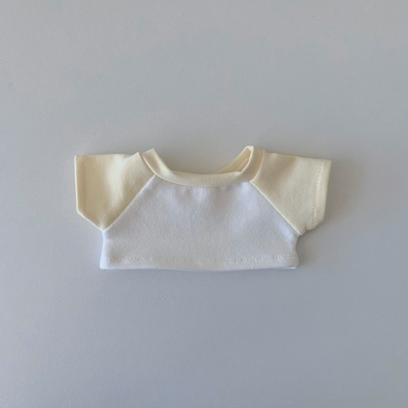 卸売ベビー服 10cm15cm20cm コットンドールコントラストカラーマッチング Tシャツラブブ服はロゴを追加できます|undefined