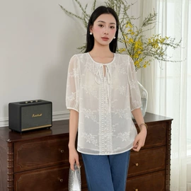 蕾丝衫雪纺衫;半身裙;女式衬衫