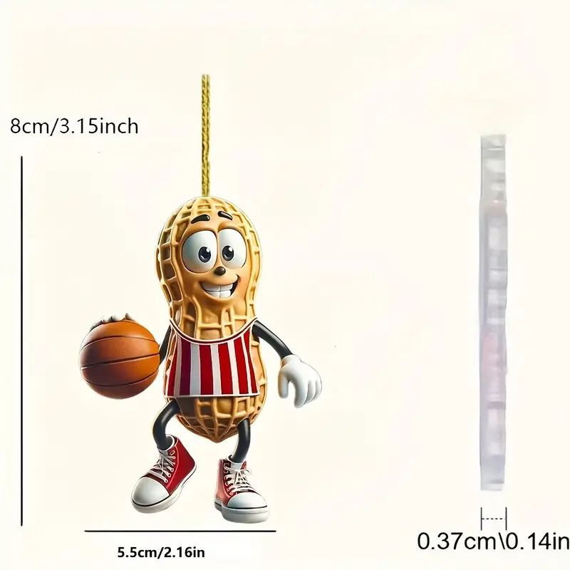 Creativo nuevo juego de baloncesto colgante de cacahuete plano transfronterizo automóvil espejo retrovisor interior decoración colgante llavero