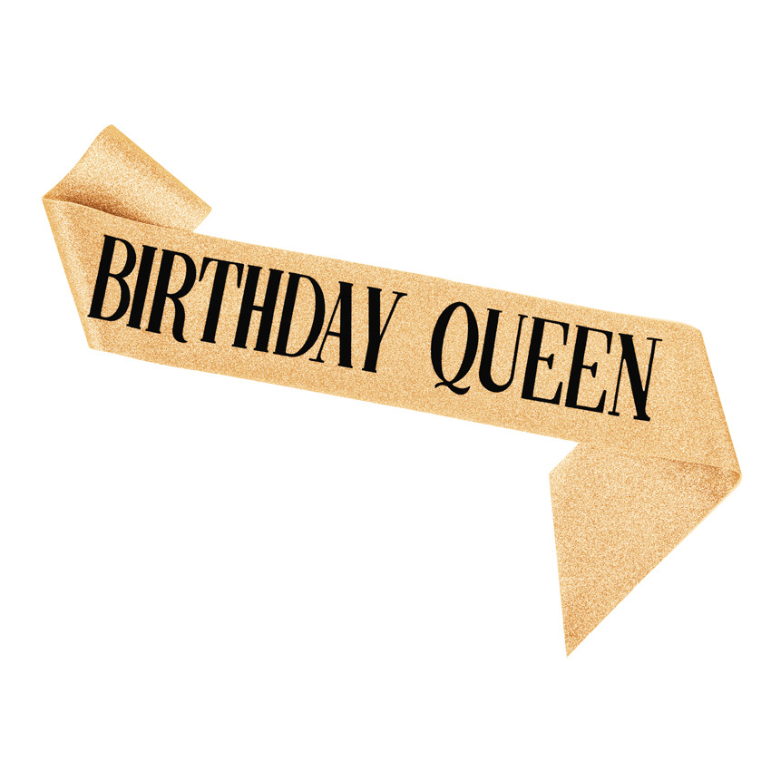 DEG0069 金色肩带 BIRTHDAY QUEEN