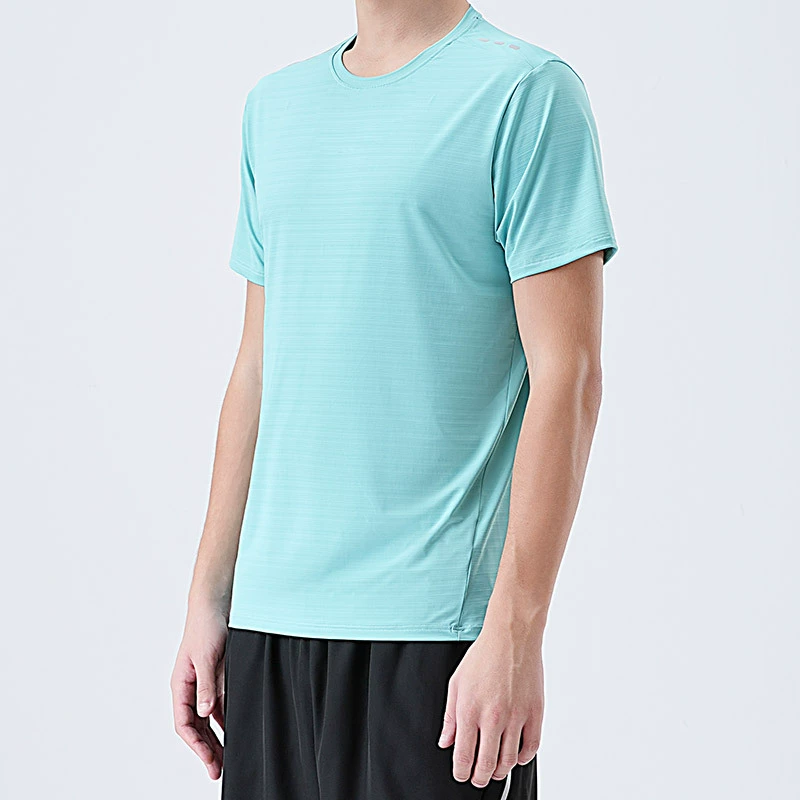 2025 высококачественная бесшовная быстросохнущая футболка мужская летняя эластичная дышащая с коротким рукавом спортивная повседневная майка для бега модная