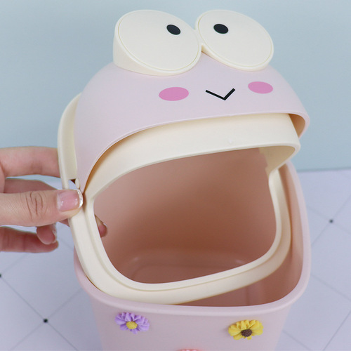 Desktop Trash Can Cute Home Multifunctional Creative Bedside Office Desk Coffee Table Small Cover Storage Bin