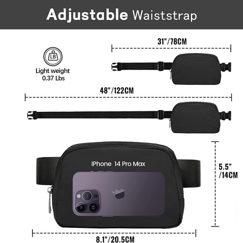 Wholesale lulu-style sports waist bag, waterproof nylon phone bag, unisex versatile crossbody multi-functional chest bag