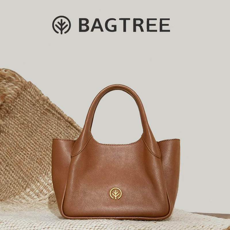 Bagtree Bao shudundundun Baotou capa de piel de vaca bronceada vegetal, hijo de desplazamiento, cubo de agua, cesta de col, mujer