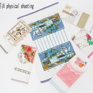 Amazon cross-border printed tea towel tea ceremony tea cloth wholesale cotton absorbent lint thickened fresh