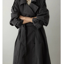 CSM风衣女中长款韩版秋装新款翻领修身收腰长袖系带女士外套潮