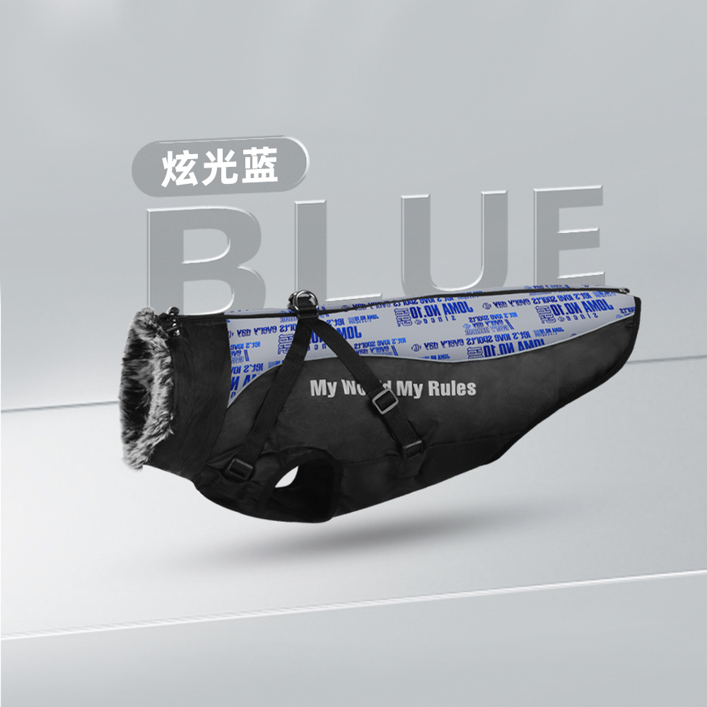 Nuevo perro ropa invierno cálido reflectante perro grande ropa engrosada perro de algodón acolchado ropa para mascotas ropa al por mayor