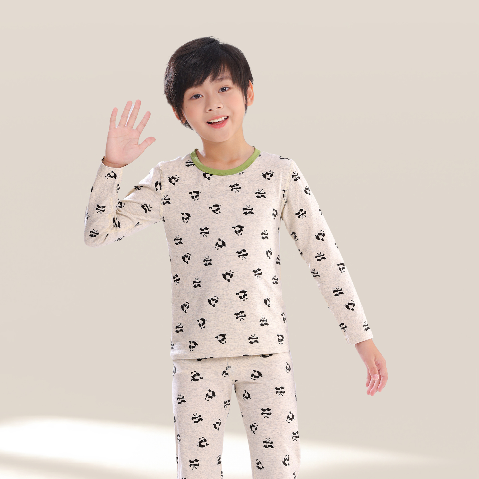 25 otoño y invierno nuevos niños chaqueta de otoño pantalones set Laica delgada ropa interior para niños niñas sin hueso ropa interior set