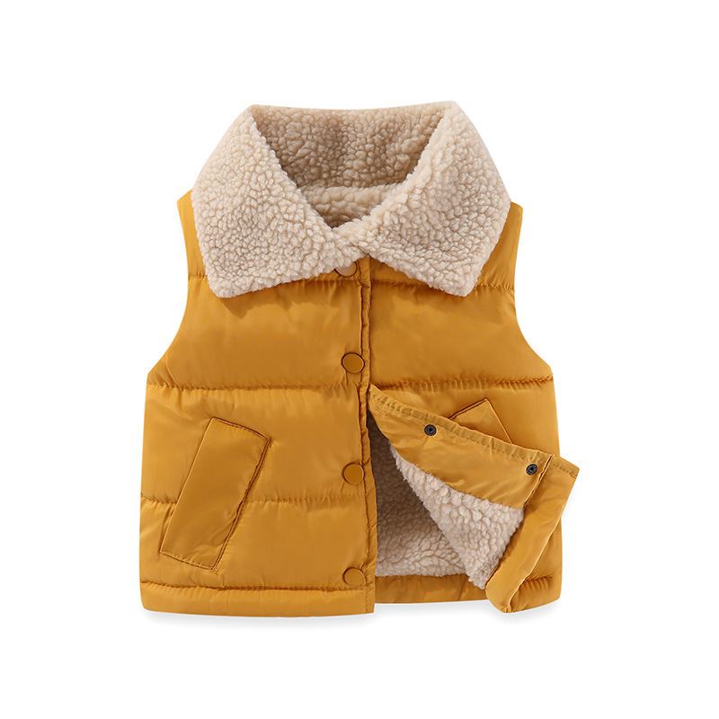 Chaleco de algodón para niños con forro polar para niños y niñas Chaleco de ropa exterior para niños mediano y grandes chaleco protector para niños Otoño e Invierno Nuevo
