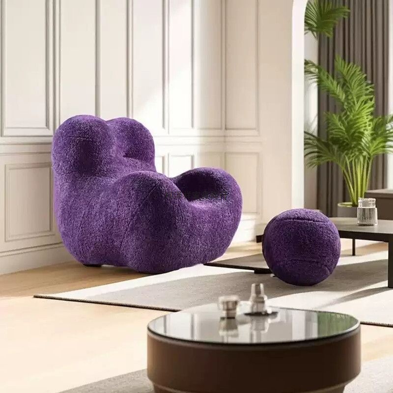 Wooly Curls, Mom's Arms, Lazy Sofa, Balcony, Living Room, Bedroom, Cream-Style Sofa Chair, Single Leisure Sofa