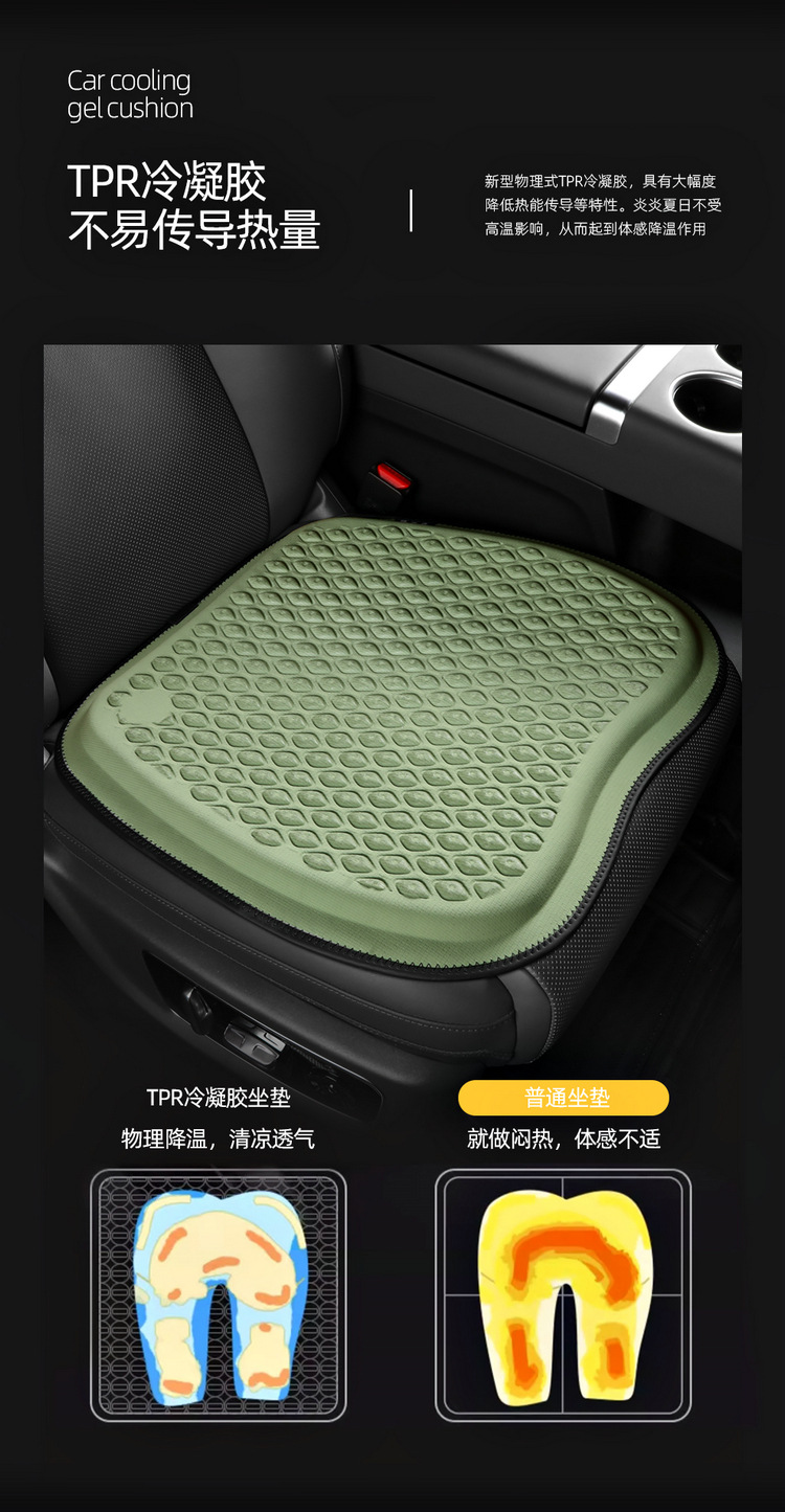 New Summer Honeycomb Gel Seat Cushion Car Decompression Cushion Office Chair Cushion Ice Mat Breathable Gel Cool Mat