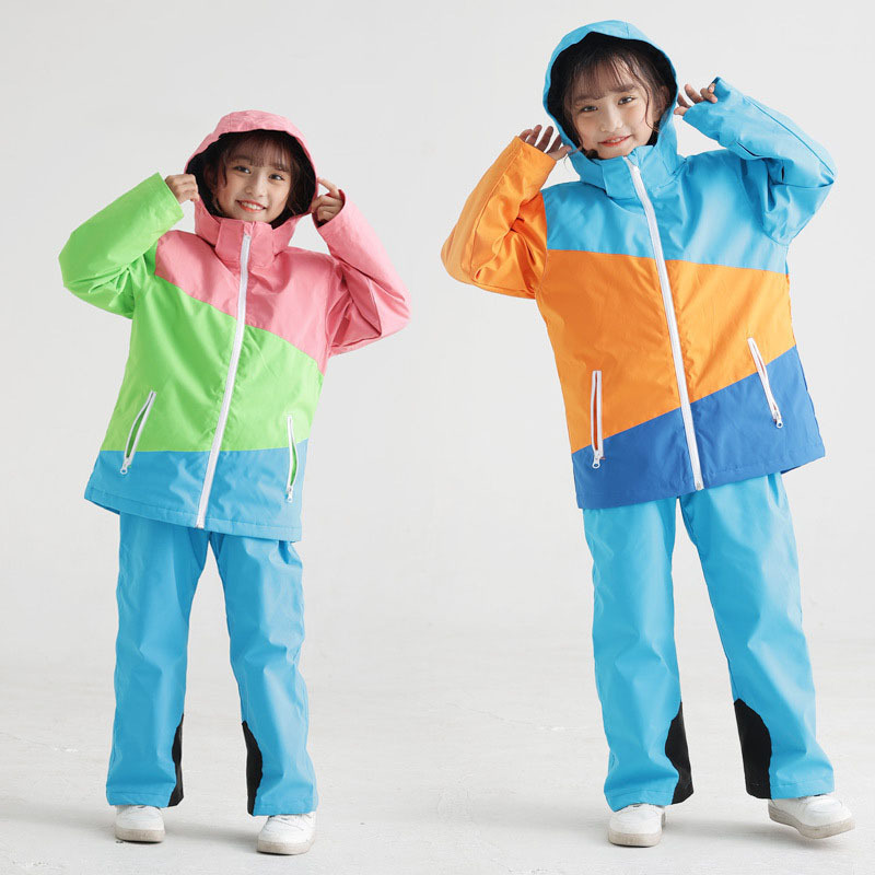 Children's Ski Clothing for Girls, Two-Piece Winter Cold-Proof and Windproof Warm Jacket, Outdoor Sports Ski Clothing, Ski Suit