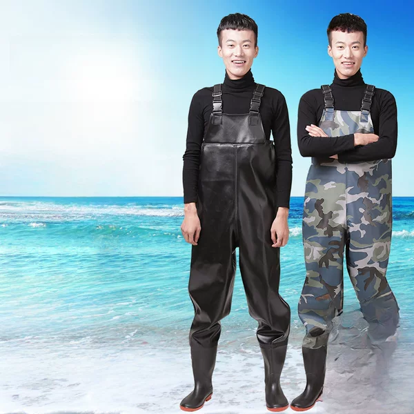 Cross-border Rain Pants Fishing Pants Waterproof Leather Fork Half-length Water Pants Men's Catching Fish Pants Thickened Water Pants