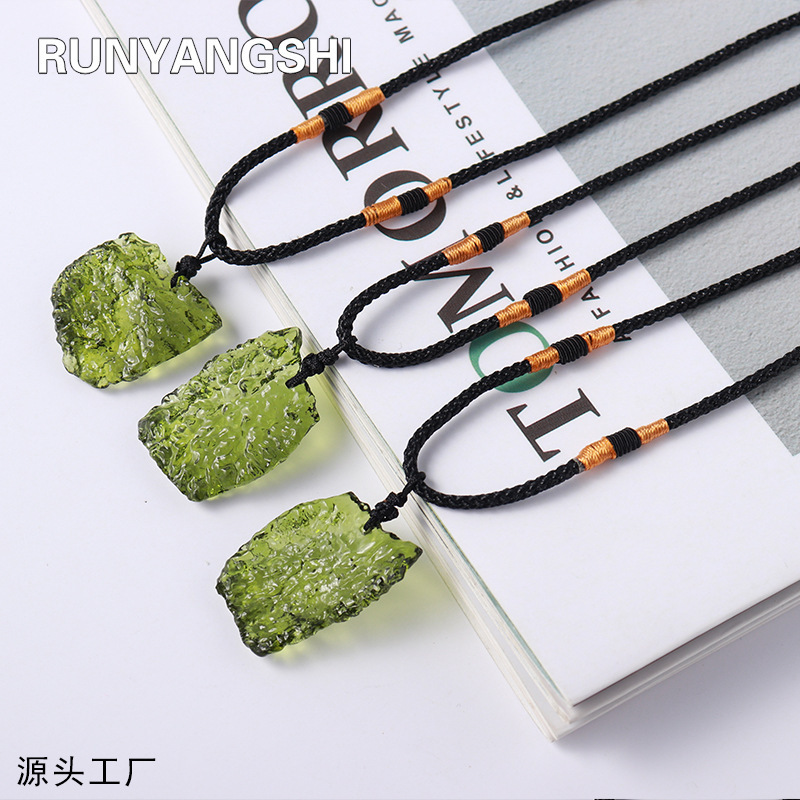 East China Sea Czech Meteorite Pendant Original Stone Jewelry Necklace Exquisite Type Pendant Crystal Gravel Mine Mark Collection Gift