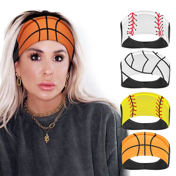 New Women's Baseball Volleyball Sports Sweat Guide Band Yoga Breathable Elastic Fitness Wide-brimmed Hair Band Sweat-absorbent Headband