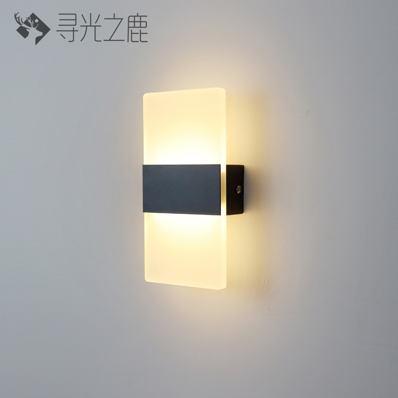Lámpara de pared de acrílico LED simple lámpara de noche dormitorio salón Hotel pasillo LED iluminación de ingeniería