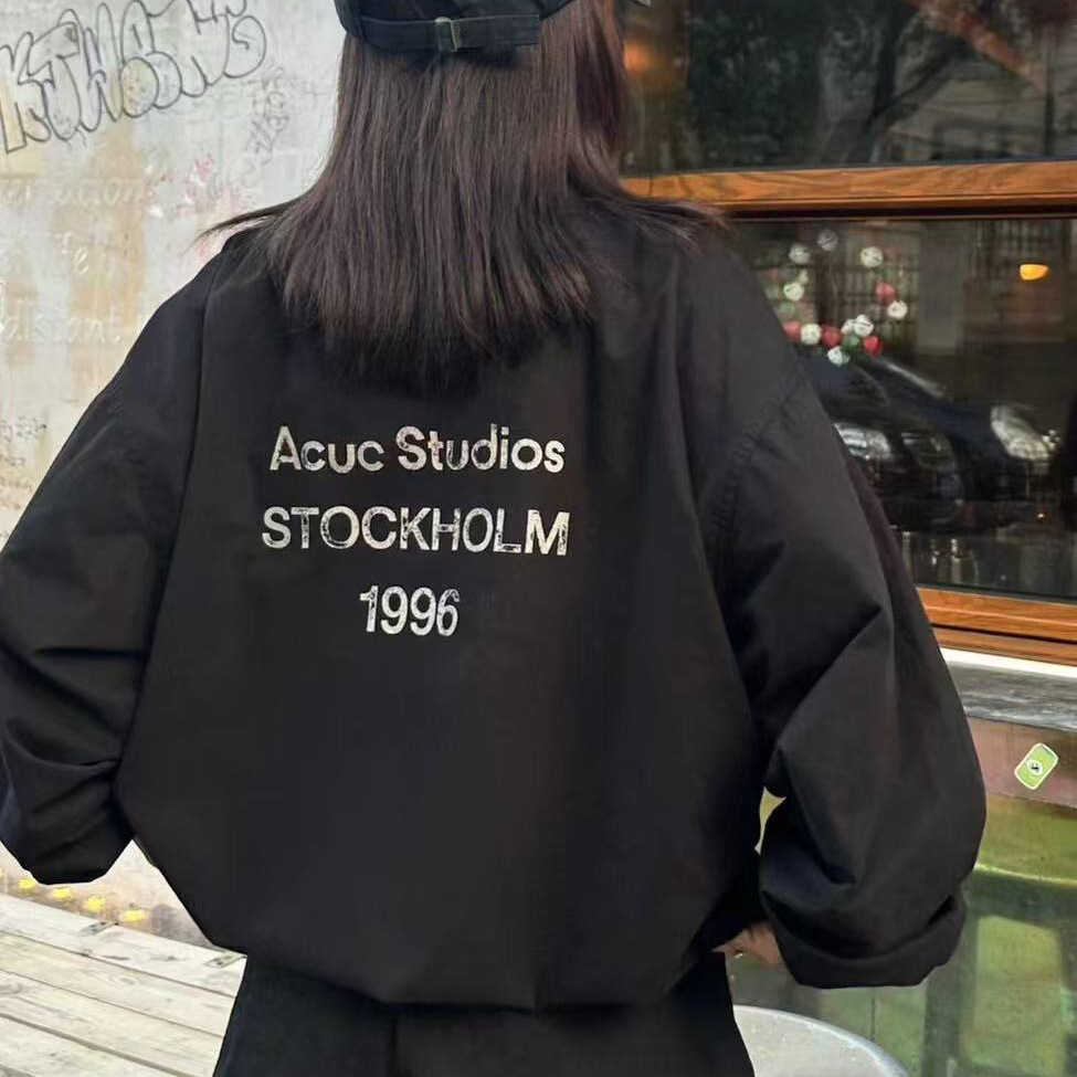 AC Logo zipper jacket Australian cotton old LOGO letter printed jacket windbreaker jacket men and women trendy 3
