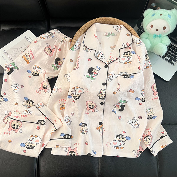 Comercio exterior transfronterizo taiwan chat en vivo primavera y otoño dulce dibujos animados nubes de algodón pantalones de manga larga pijamas en stock
