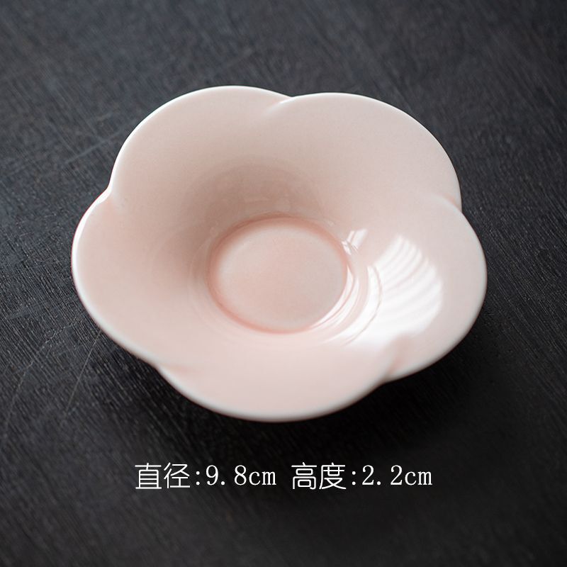 桃の花のコースターの純色の釉薬の陶磁器の杯は底を支えて小皿の断熱のパッドのシンプルな風の工夫の茶道の部品を支えます。|undefined