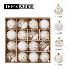 国境を越えた人気6cm/pcs透明petクリスマスボールクリスマス装飾クリスマスツリー吊り飾り手描き装飾ボール