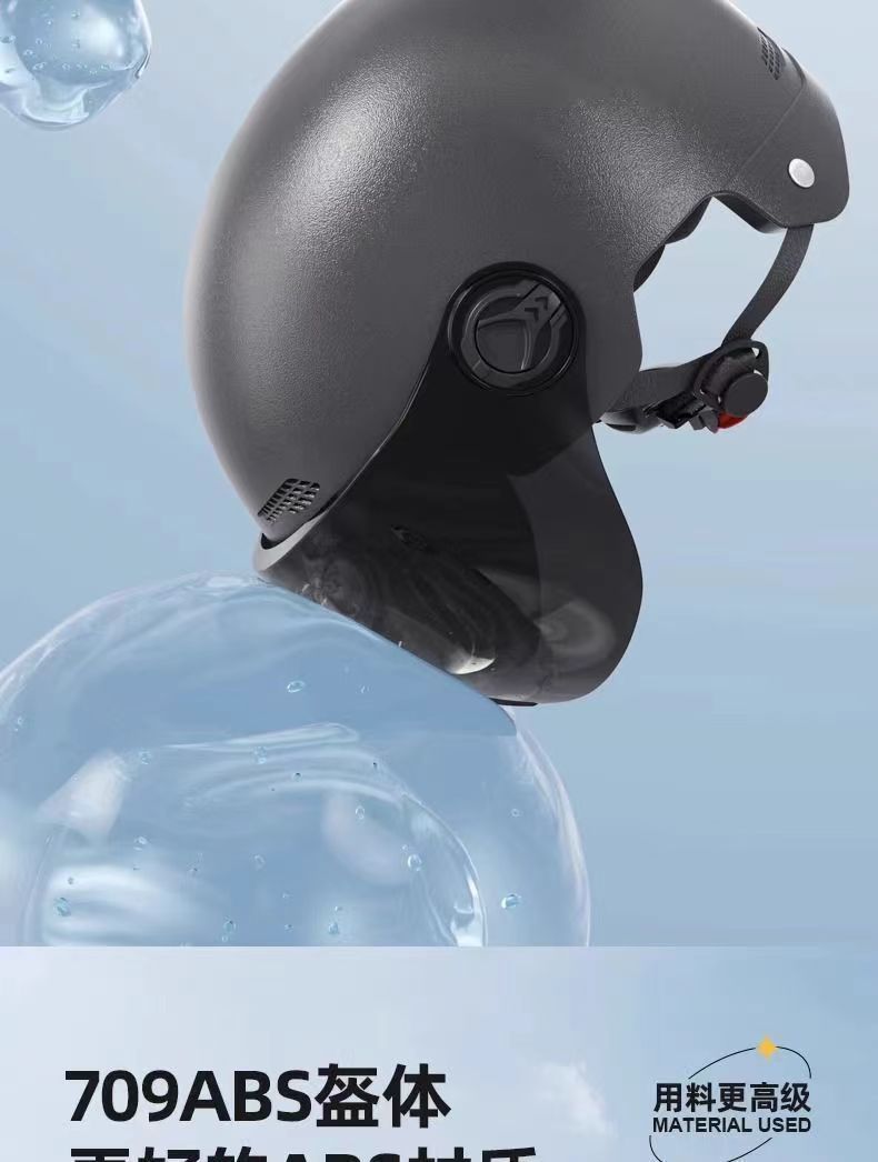 Certified New National Standard Electric Vehicle Helmet for Men and Women, Summer Sun Protection, All-Season Half Helmet, Motorcycle Safety Helmet