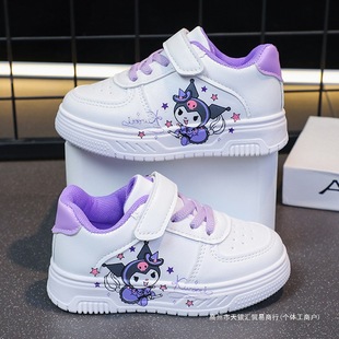 Kuromi Girls' Sports Shoes, Stylish Kidsren's White Shoes, 2025 Autum New Anti-Slip Shoes for Small and Medium-Sized Kidsren