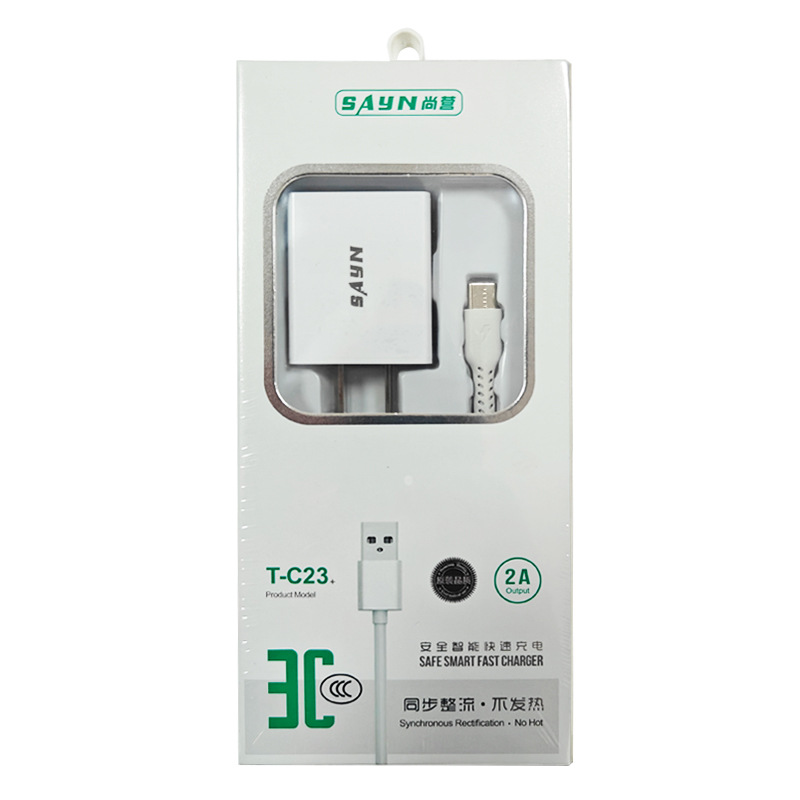 El conjunto de carga 3C certificado de 5V2A es adecuado para el cargador de enchufe de carga rápida de teléfonos móviles Huawei, Apple, Xiaomi, OPPO.