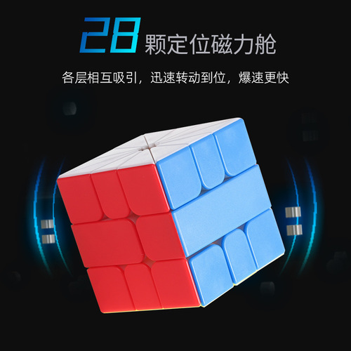 Shengshou SQ2 magnetic version sticker-free six-color Rubik's cube children's fun entry-level educational toys wholesale