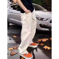 潮牌美式速干裤子男士2025夏季薄款宽松百搭直筒裤男时尚休闲长裤